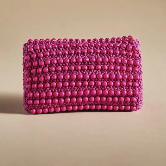 Brand New Anthropologie beads crossbody bag in Pink - Picture 10 of 11